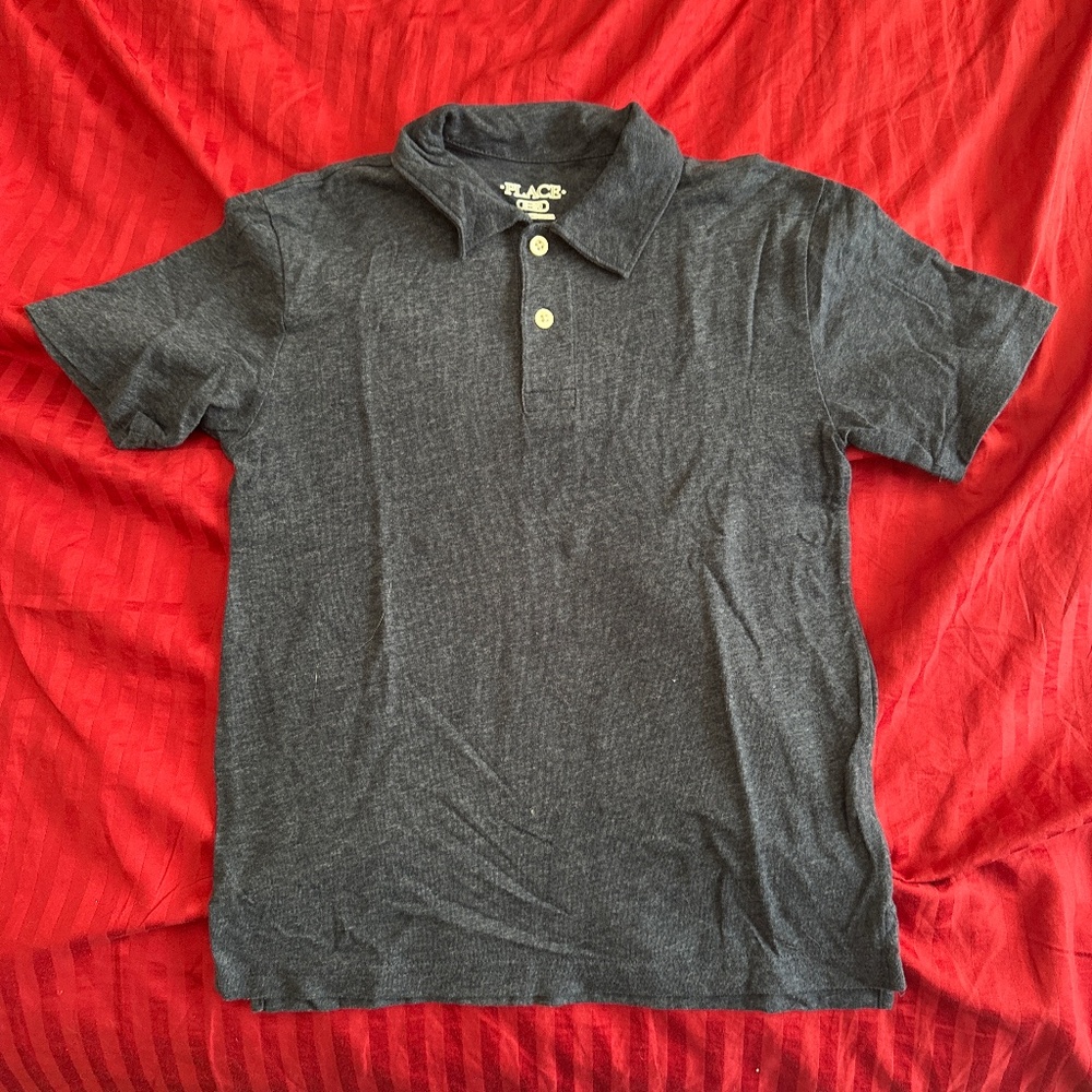 The Children’s Place dark gray short sleeve polo shirt